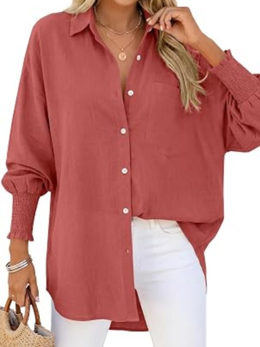 TARSE Women Linen Shirt (L)